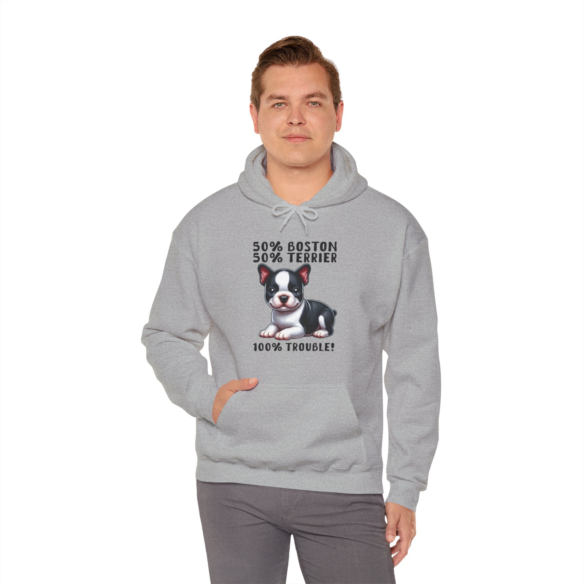 - Trendy Unisex Hoodie For Boston Terrier Lovers Pet Owner Apparel