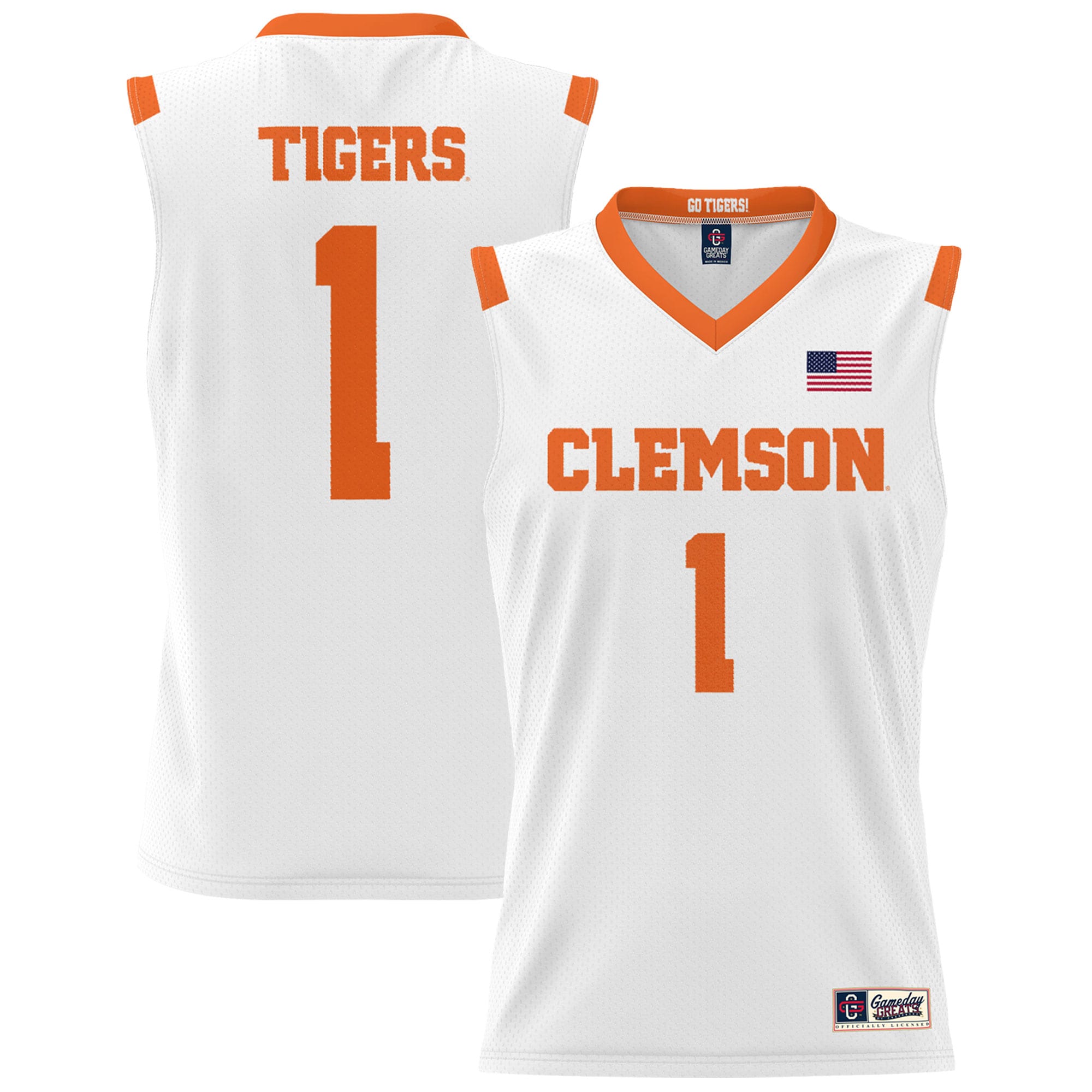 [NJP] Clemson Tigers GameDay Greats Unisex Lightweight Basketball Jersey - White
