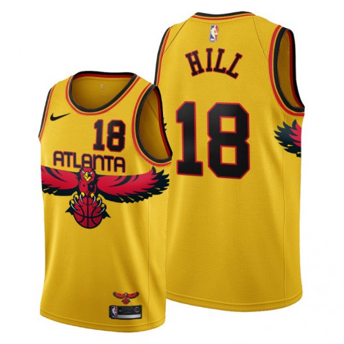 Gold ATL Atlanta Hawks #18 Game-Used Style Jersey NBA Fan Apparel