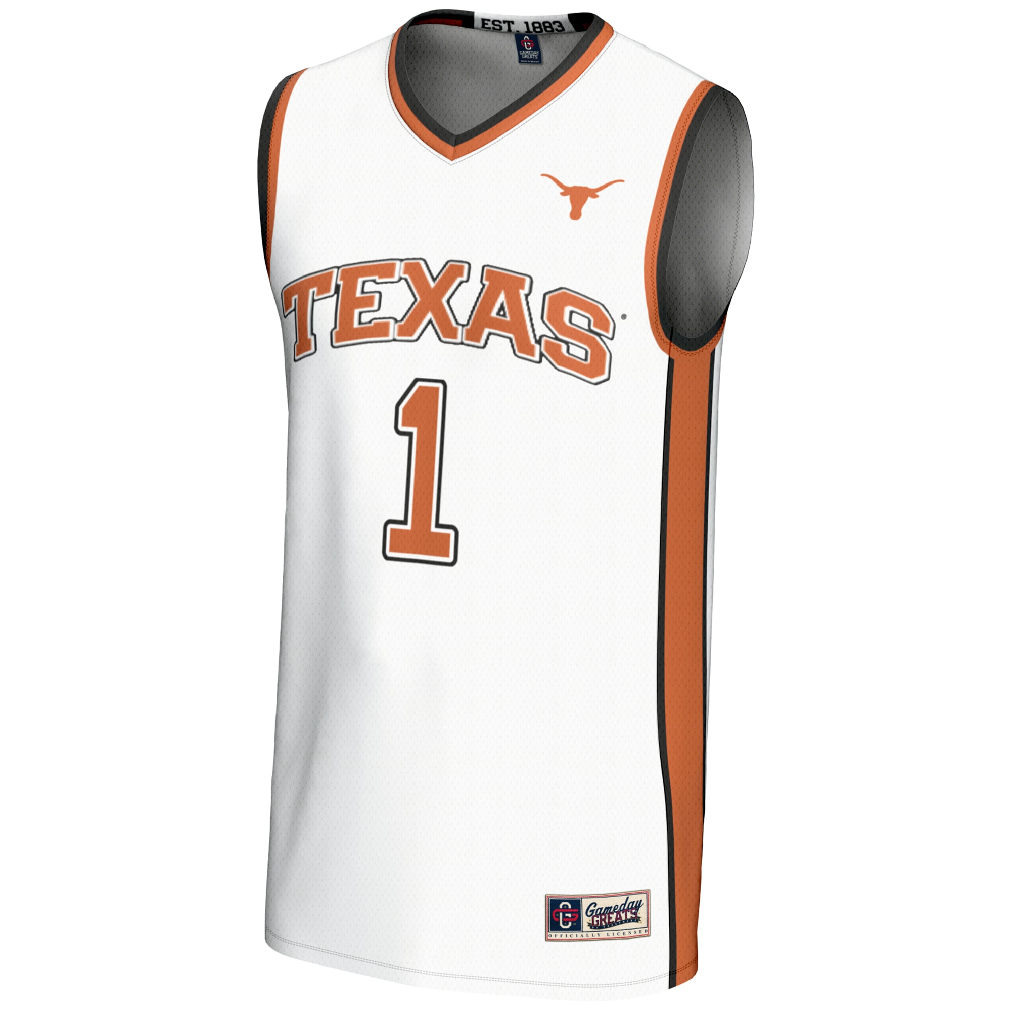 [DDG] Texas Longhorns GameDay Greats Youth Lightweight Replica Basketball Jersey - White