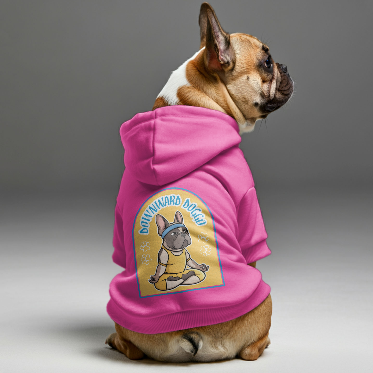 French Bulldog Downward Doggo Personalized French Bulldog Hoodies With