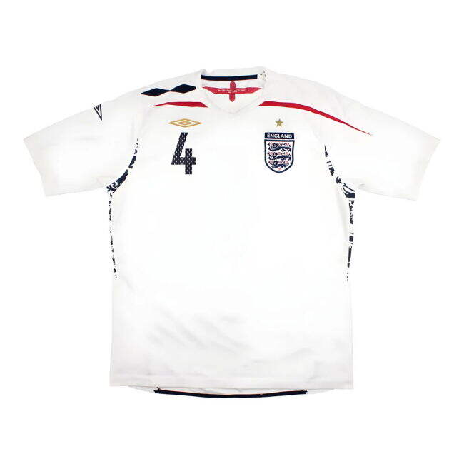 Cost-effective England 2007-09 Home Shirt (Gerrard #4) (M) (Excellent) Money Saving