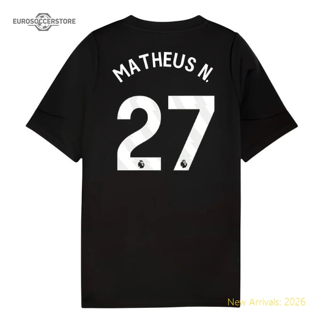 2025-2026 Man City Training Jersey Black - Kids Matheus N. 27