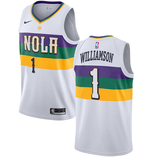 Nike Pelicans White Zion Williamson #1 Jersey - On Sale Basketball Jersey
