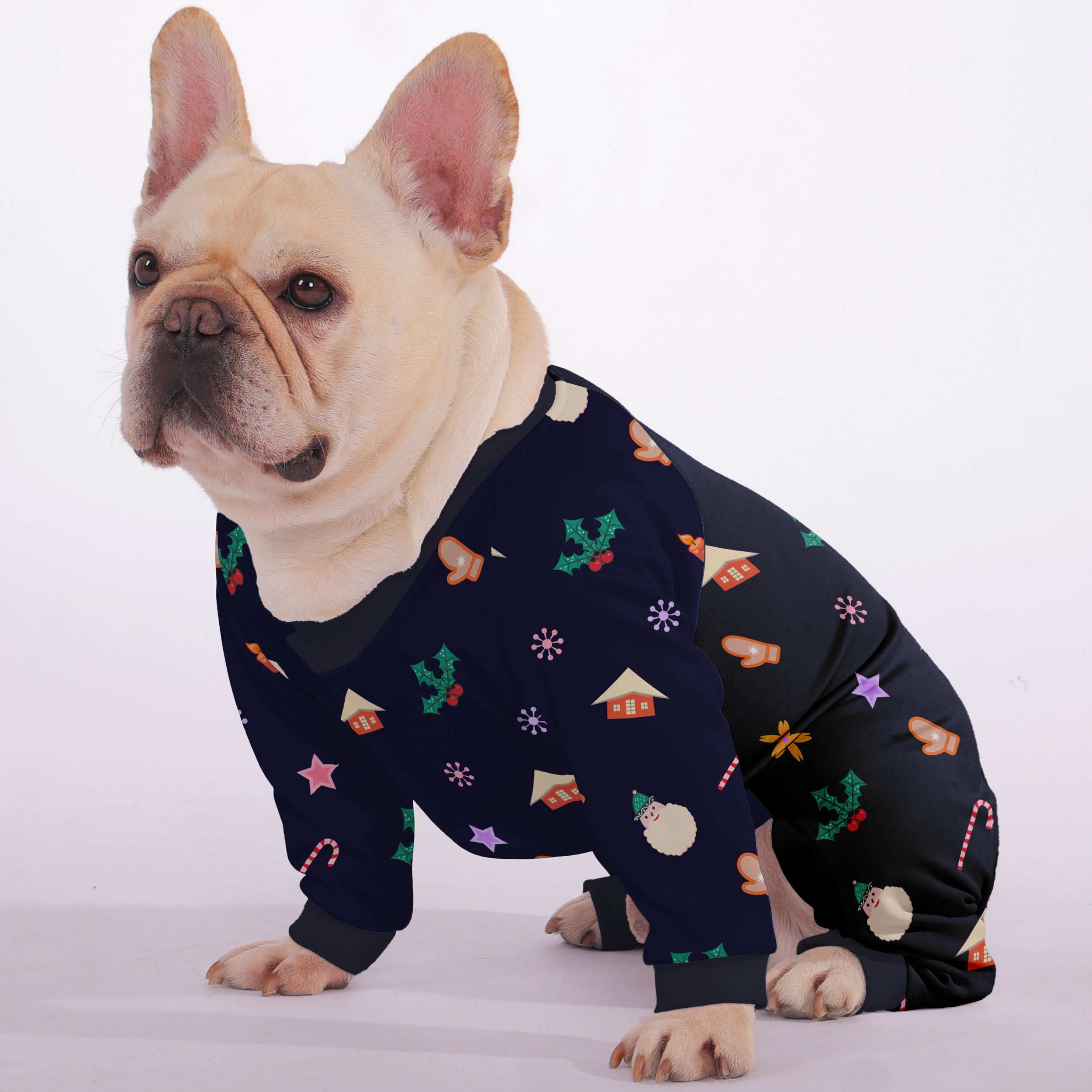 Minimal-Aesthetic Christmass - Frenchie Pajama for Pet Enthusiasts