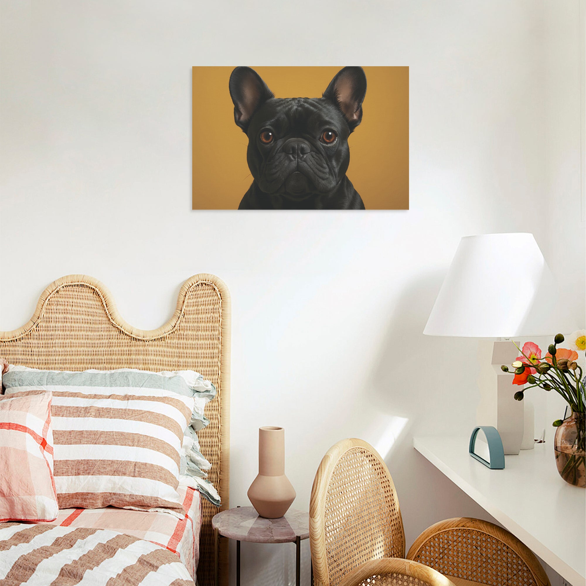 Stylish Adorable Frenchie Canvas Wall Art For Frenchie Fans | Comfy Fit