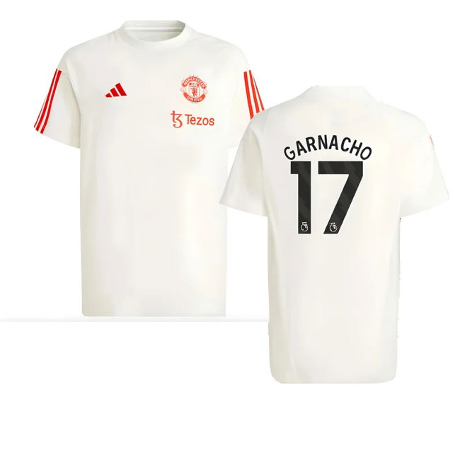Official Licensed Football Man Utd Training Tee White Kids Garnach...