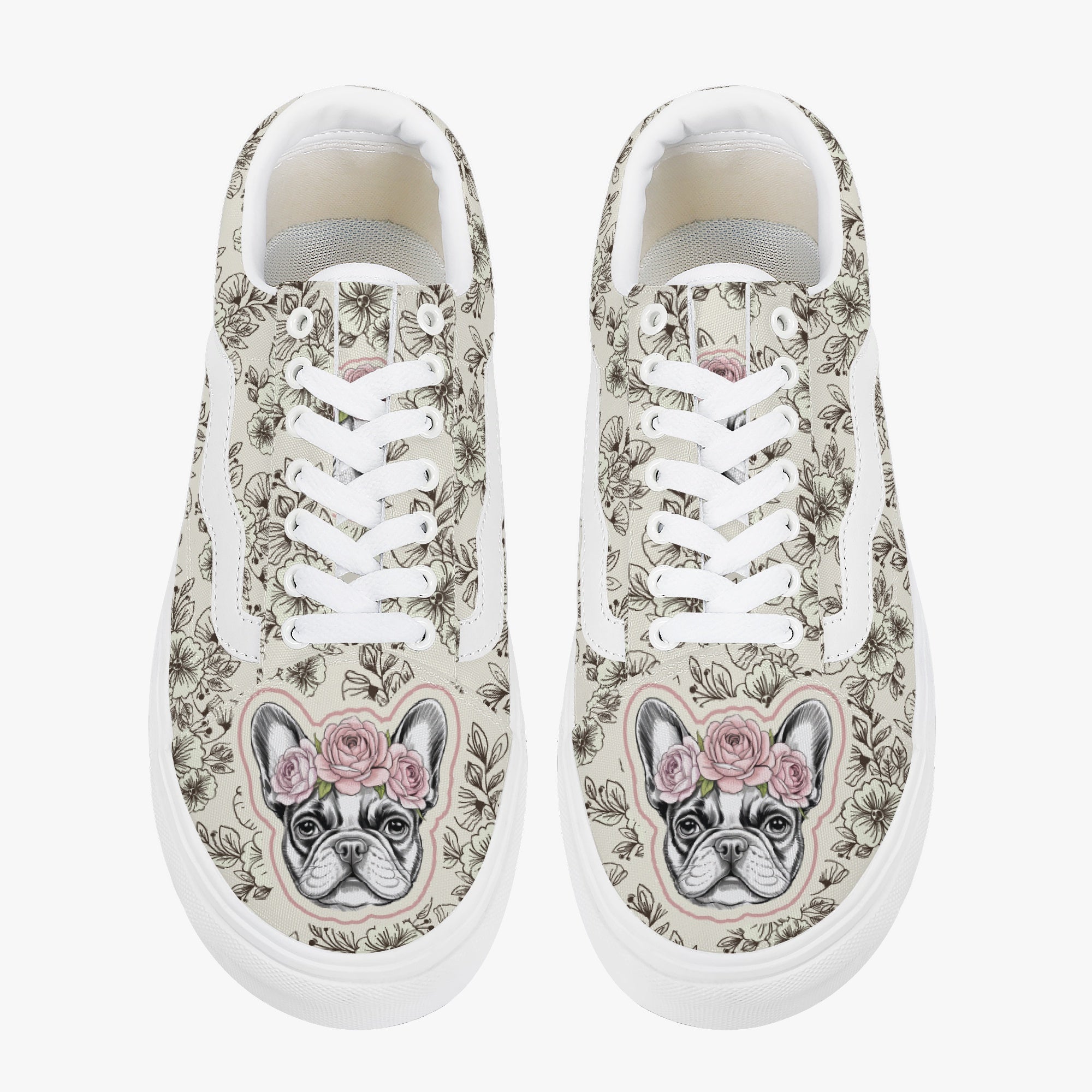 Frenchie-Fan Rudy - Trendy Low-top Canvas Sneakers for French Durable