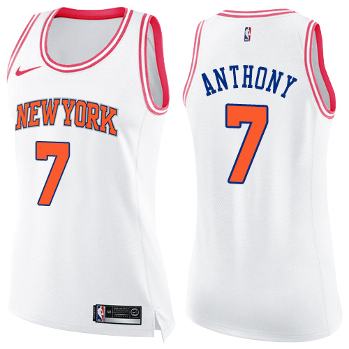 NYK White Nike Y. Knicks #7 NBA Jersey Game Day Wear NBA Fan Apparel