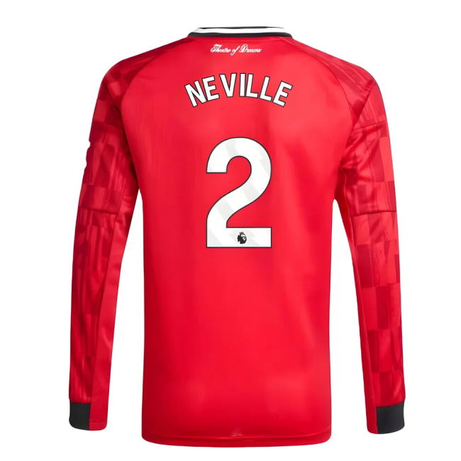 2025-2026 Man Utd Long Sleeve Home Top (Kids) (Neville 2)