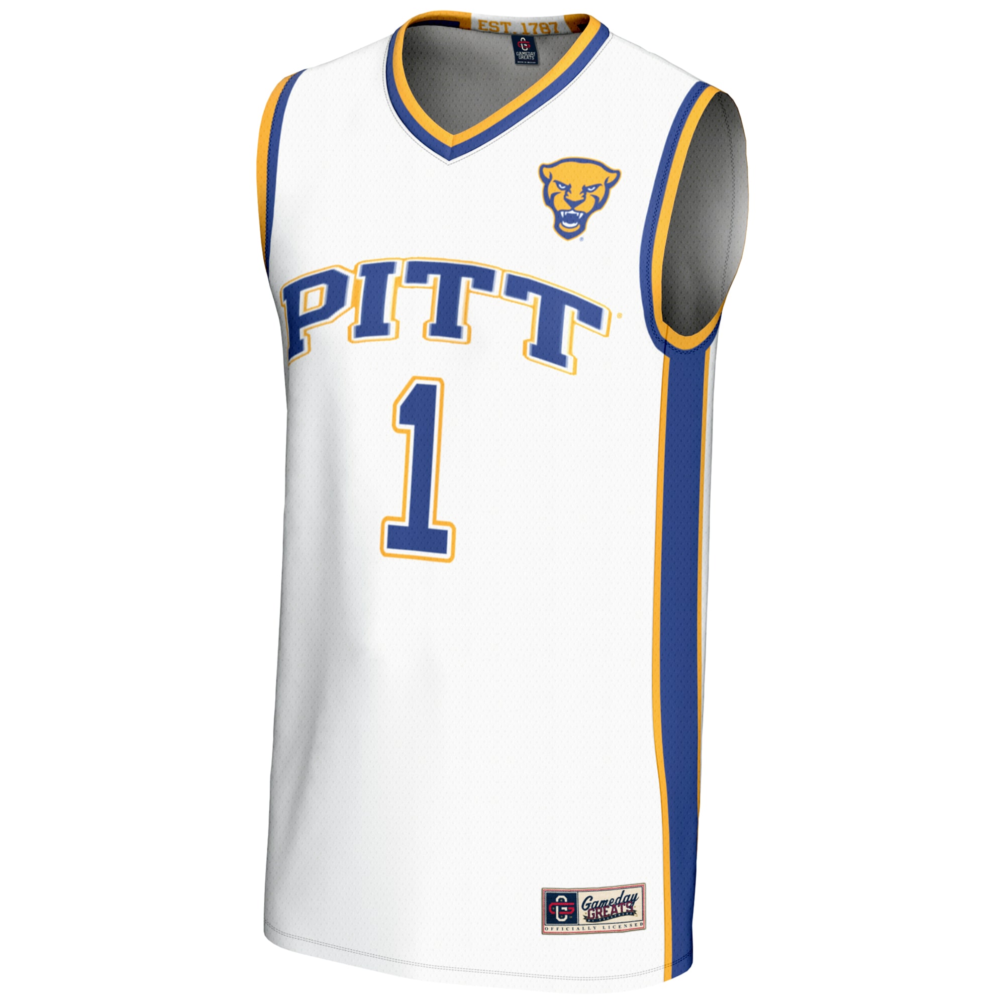 [DDG] Pitt Panthers GameDay Greats Youth LIghtweight Basketball Jersey - White