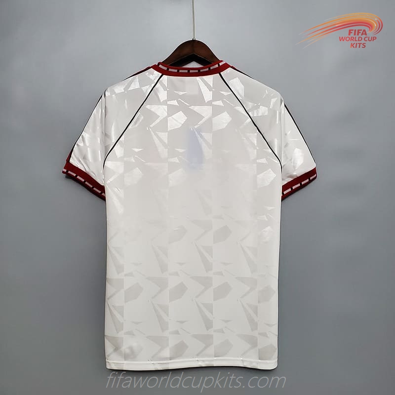 Manchester United 90-91 Away White Football Kit