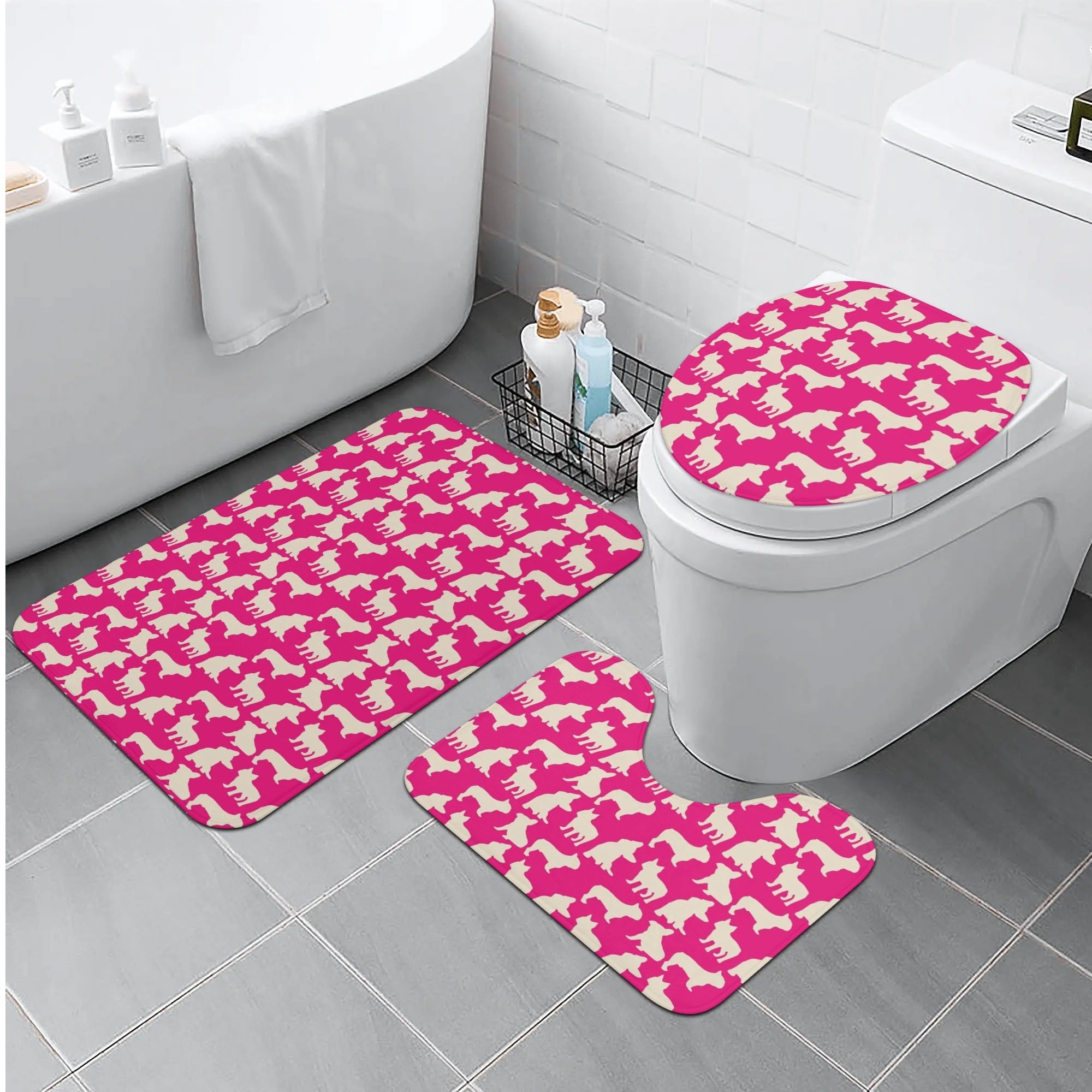 Comfortable Molly - Bathroom Toilet Set for French Bulldog Lovers