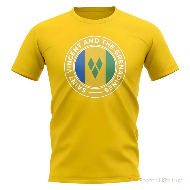 Saint Vincent and Grenadines Football Badge T-Shirt (Yellow)