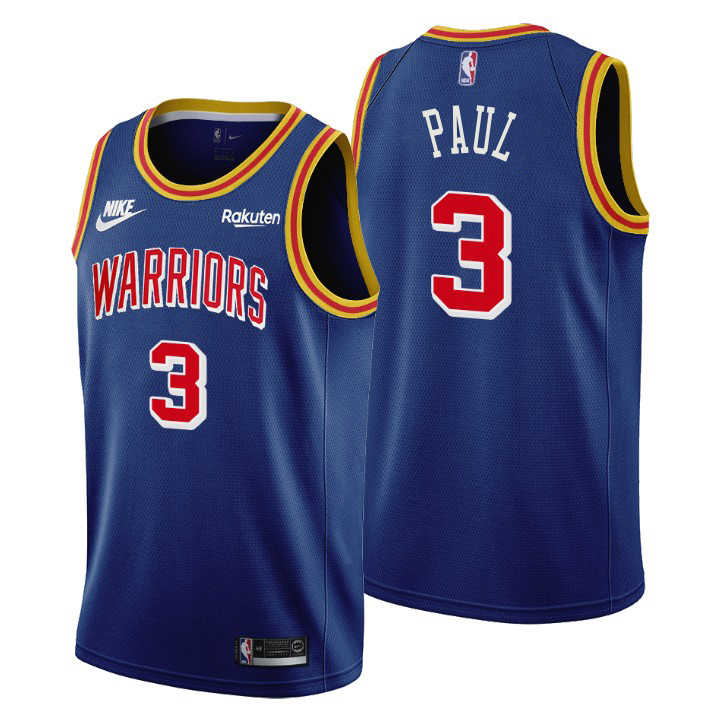 Blue Nike Chris Paul #3 Warriors Jersey - Breathable Material