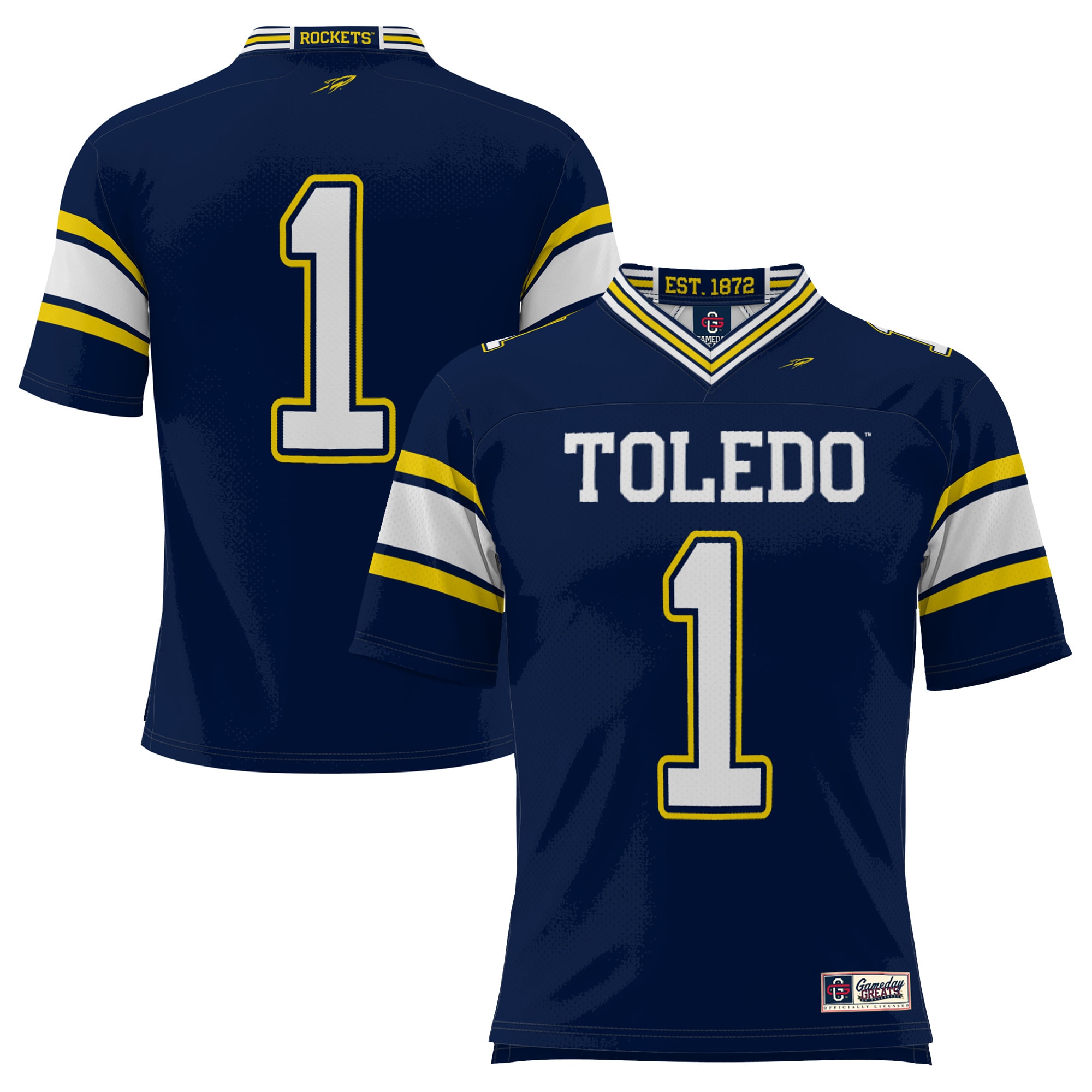 #1 Toledo Rockets GameDay Greats Endzone 2026 Season Football Jersey - Navy