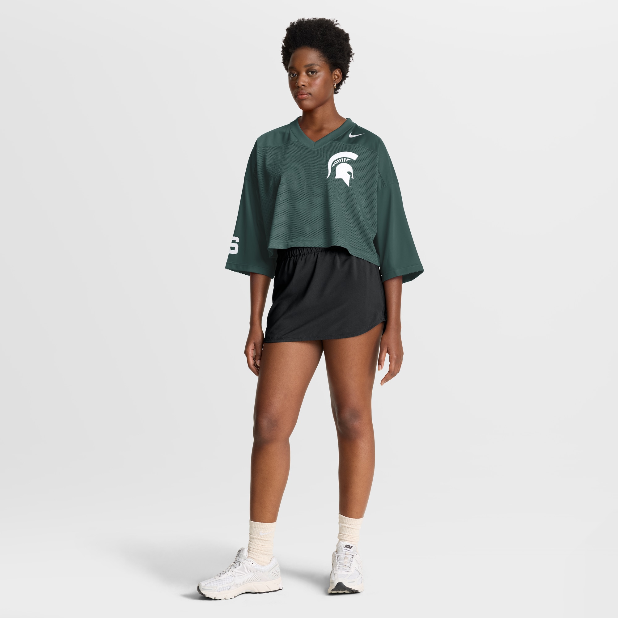 [NJP] Michigan State Spartans Women's Cropped Mesh Dri-FIT Fashion Jersey - Green