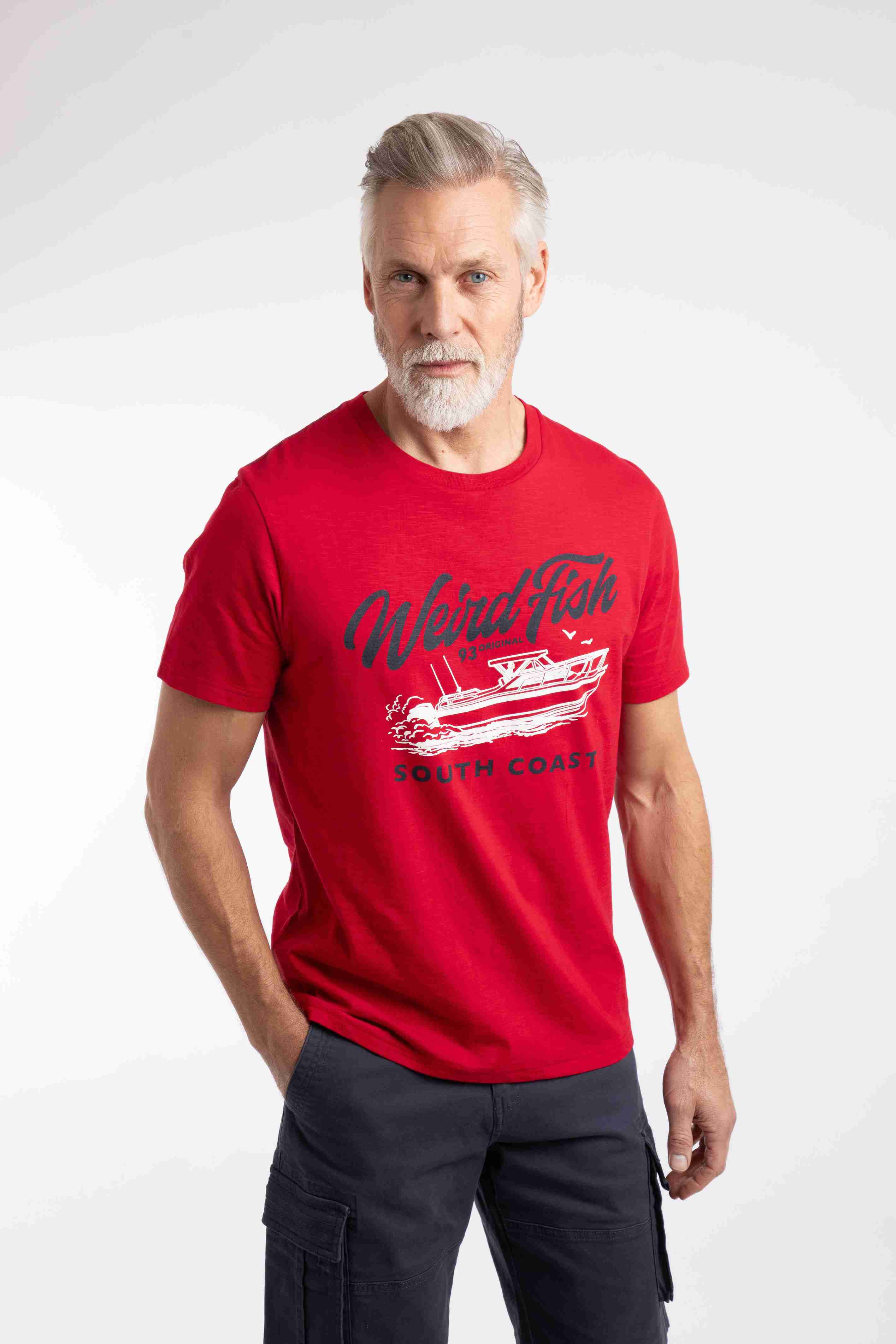 South Coast Front Print Graphic T-Shirt Barberry Red Marl