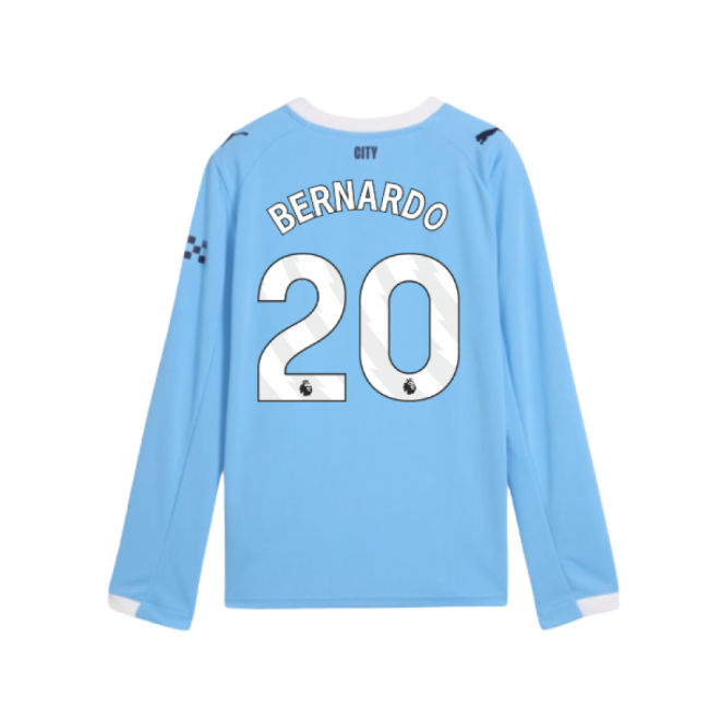 First Shirt Kids Bernardo 20 2025-2026 Man City Long Sleeve