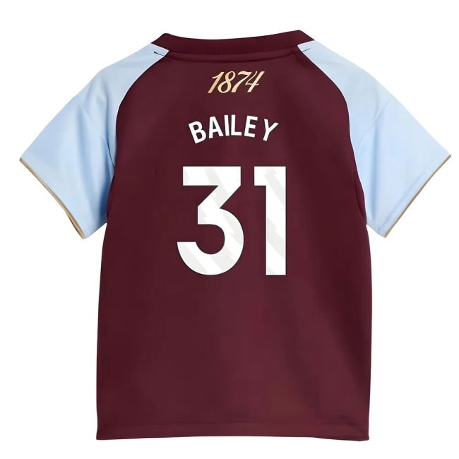 Aston Villa 2025-20 Home Soccer Kit Bailey Printing L M S