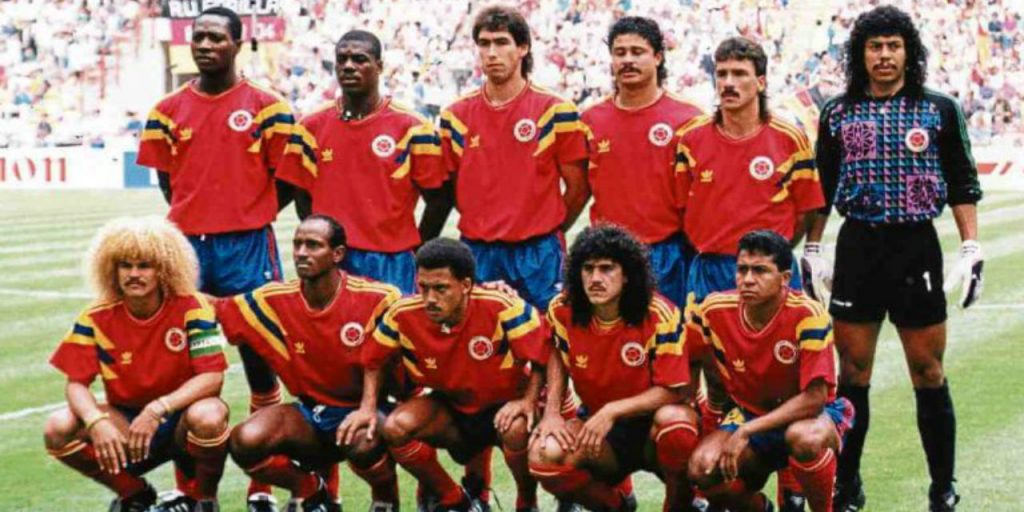 Elite Official COLOMBIA 1990 AWAY RETRO SOCCER JERSEY SHIRT