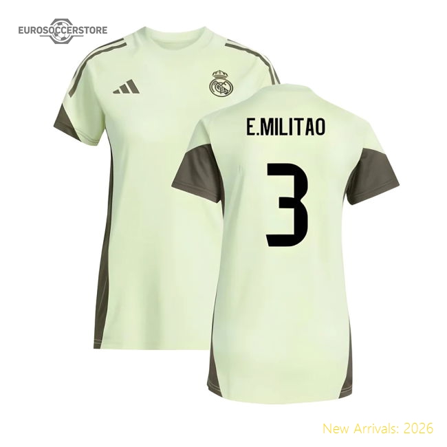 High-Quality 2025-2026 Real Madrid Training Jersey (Almost Lime) - Womens (E.Militao