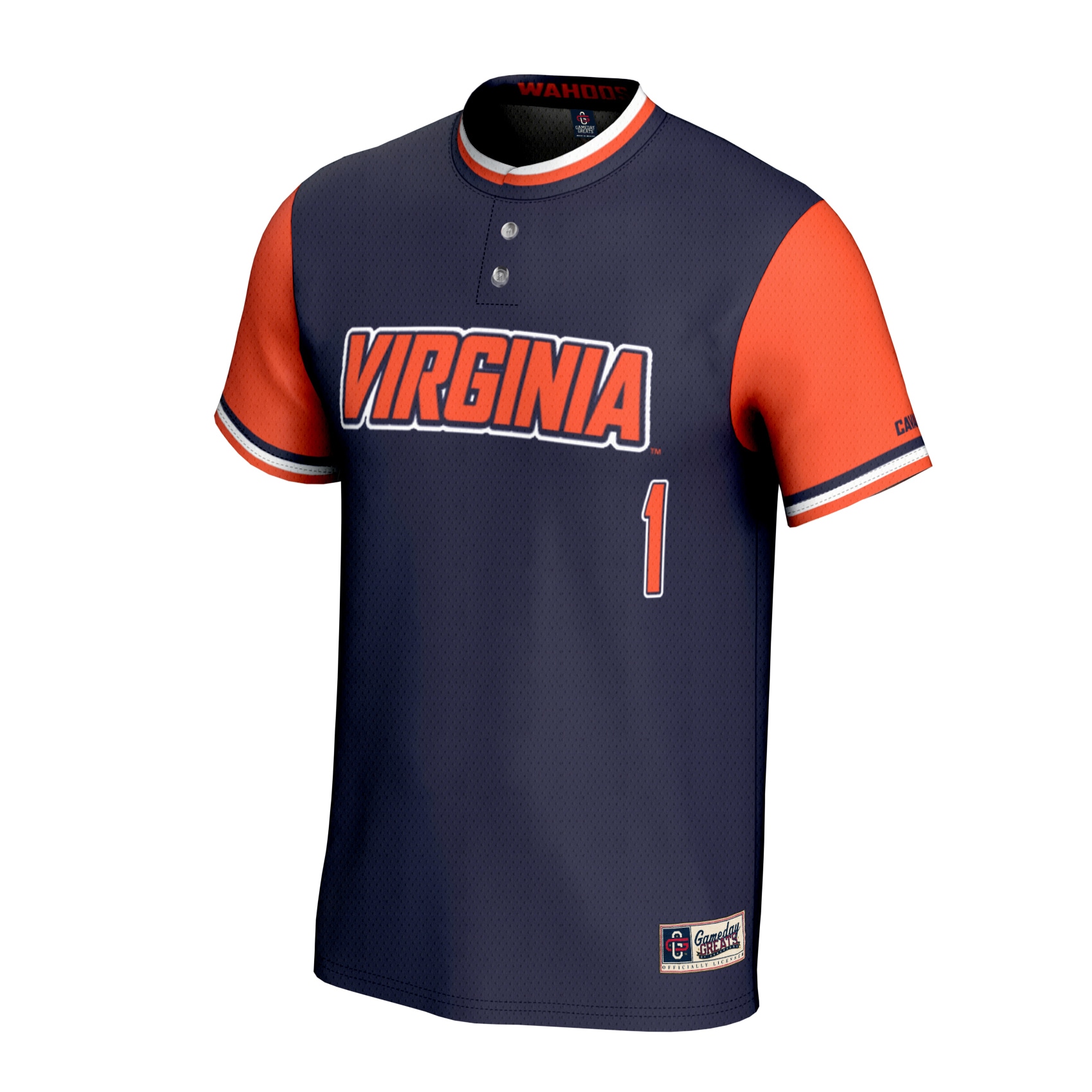 [DDG] Virginia Cavaliers GameDay Greats Youth Lightweight Softball Fashion Jersey - Navy