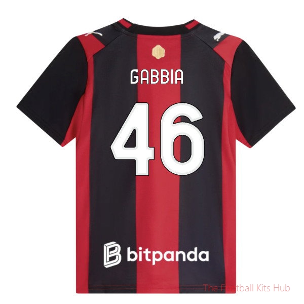 Football AC Milan 2026-2027 Home Shirt (Kids) (Gabbia 46)