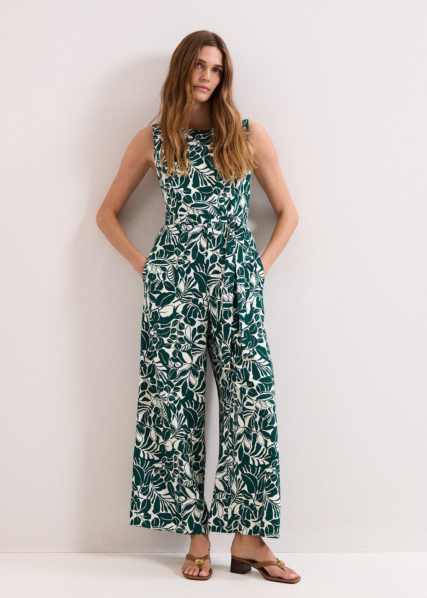 Petite Marta Green Printed Jumpsuit