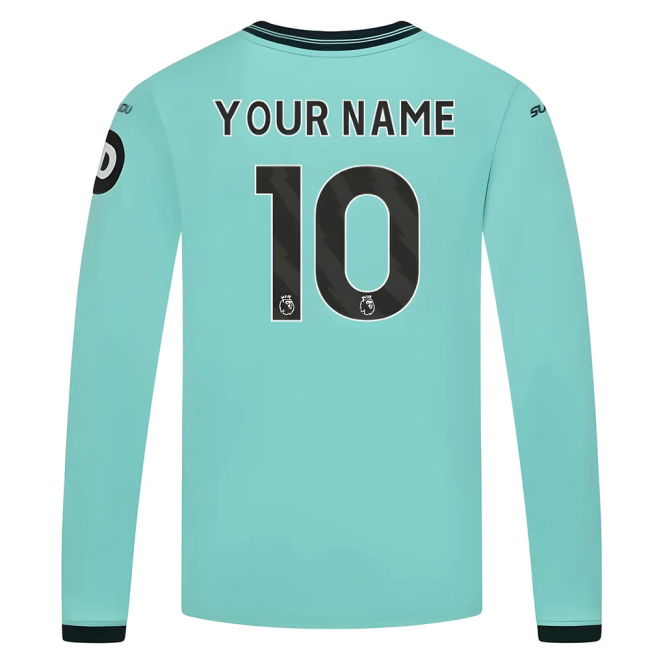 2025-2026 Wolves Long Sleeve Away Top (Kids) (Your Name)