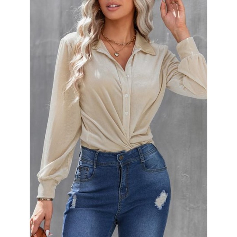 Shiny Velvet Button Down Shirt DV6567