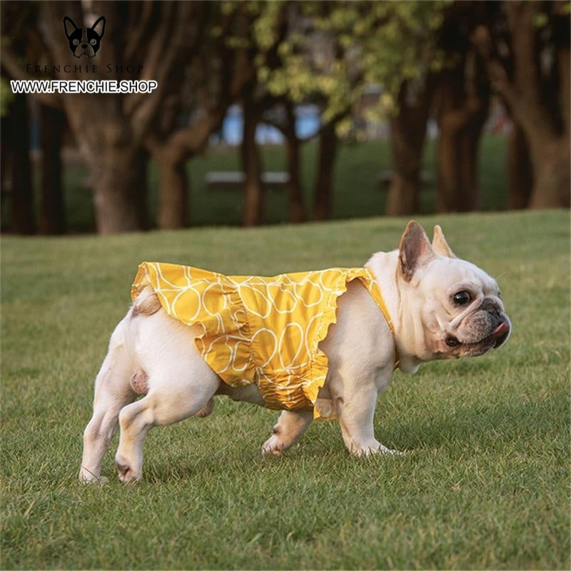 Pet-Lover Party Skirt French Bulldog Summer Dress (w315) for Street