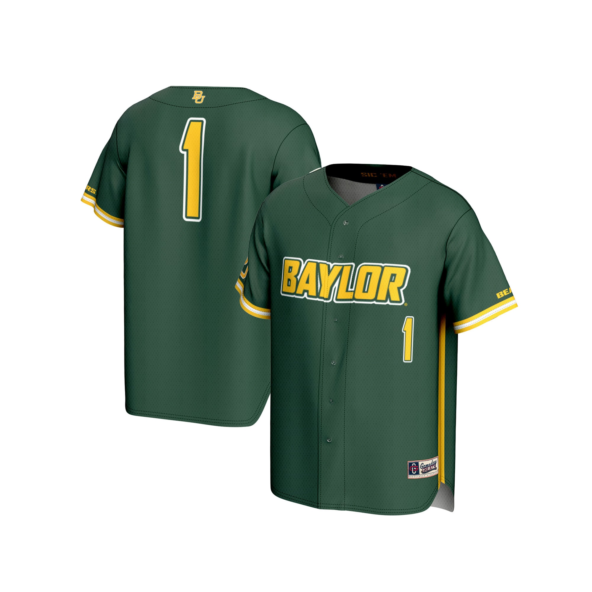 [NJP] Baylor Bears GameDay Greats Youth Lightweight Baseball Fashion Jersey - Green