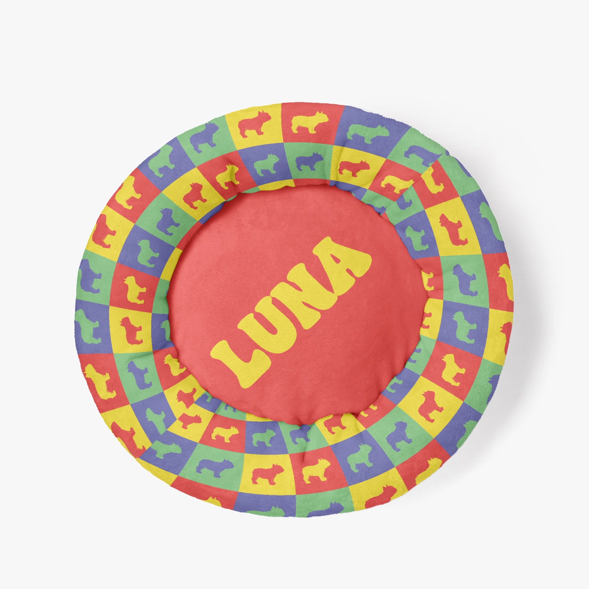 French Bulldog Lola Custom Cloud Comfort Frenchie Bed | Personalized