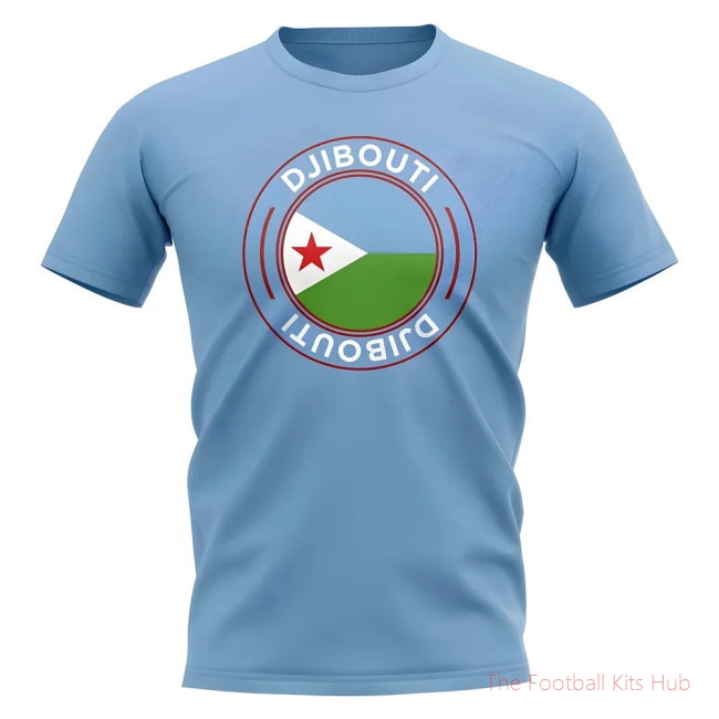 Djibouti Football Badge T-Shirt (Sky)