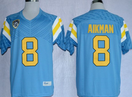 Men's None Blue 2024 match worn Troy Aikman #8 authentic Jersey