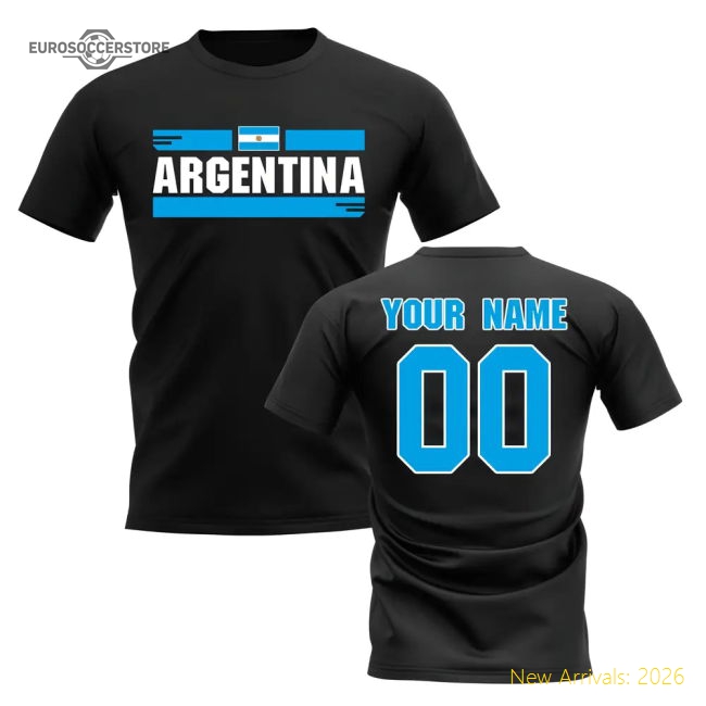 Personalised World Cup Champions 2022 Fan Football T-shirt (black)