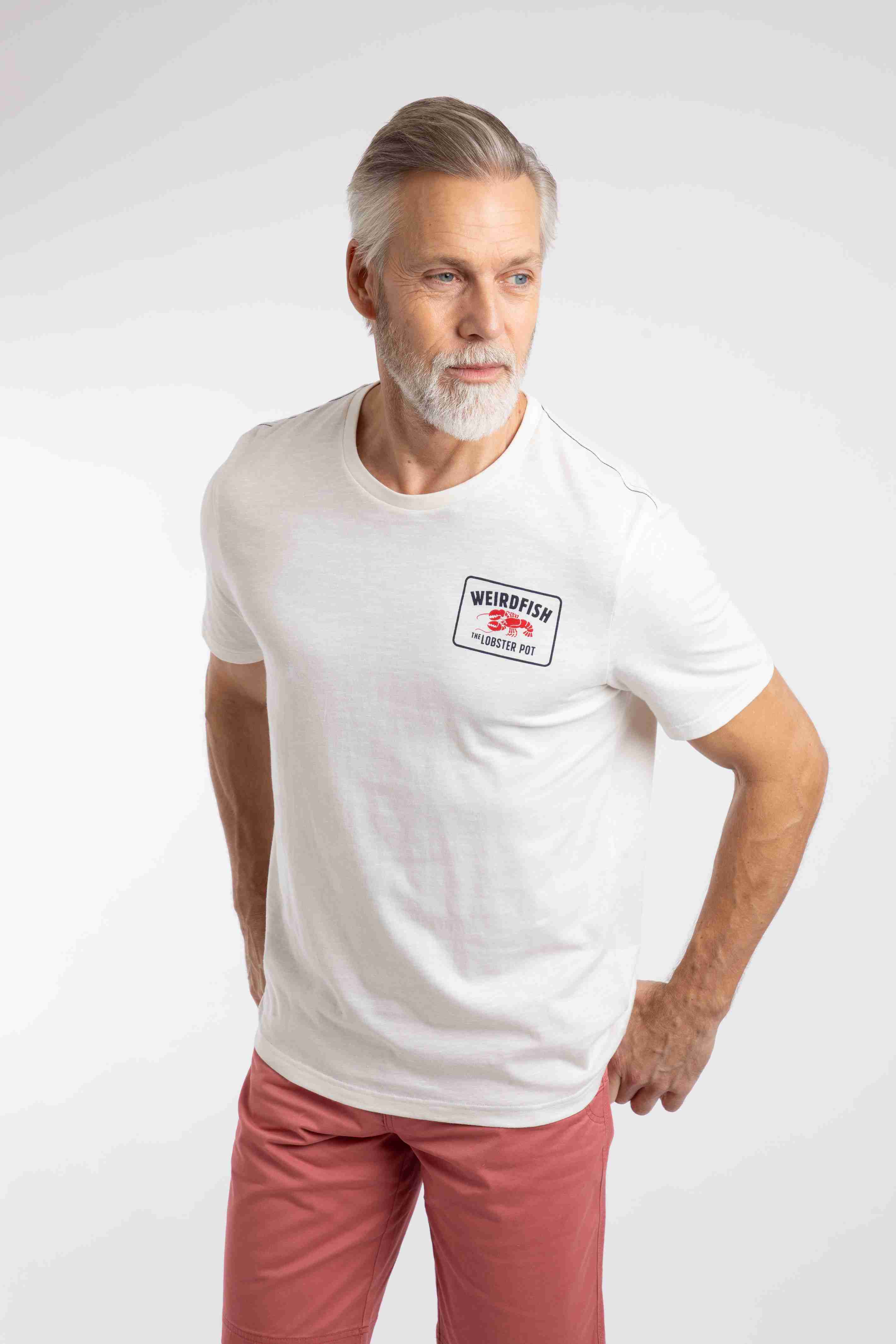 Lobster Pot Back Print Graphic T-Shirt Dusty White