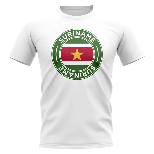 Championship Aero-Dynamic Suriname Football Badge T-Shirt (White)