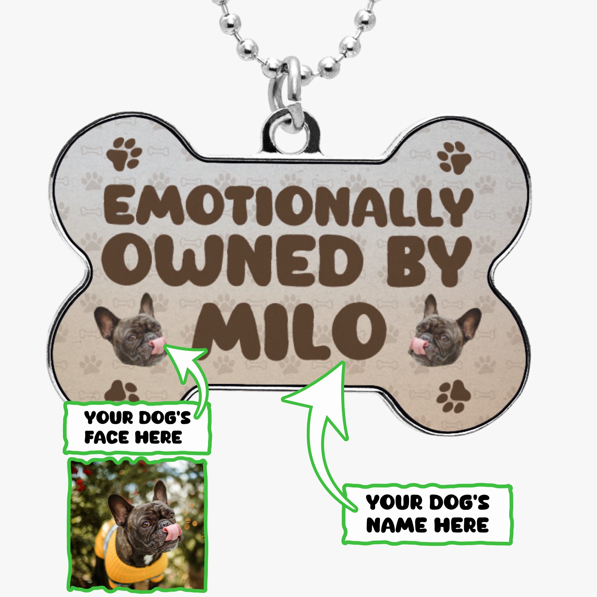 Comfortable Emotionally Owned - Necklace For Frenchie Moms for Street