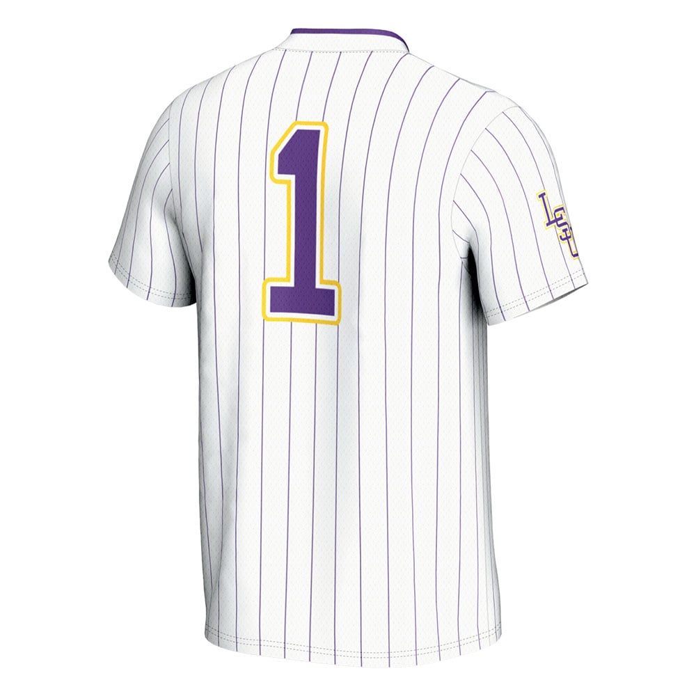 #1 LSU Tigers GameDay Greats Youth Lightweight Softball Jersey - White