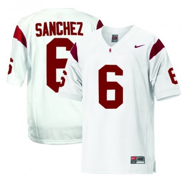 Youth Top Program #6 Mark Sanchez White Officially Licensed Jersey