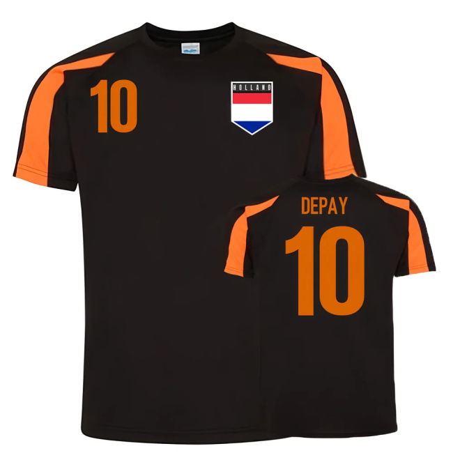 Memphis Depay Holland Sports Training Jersey (Black) Euro