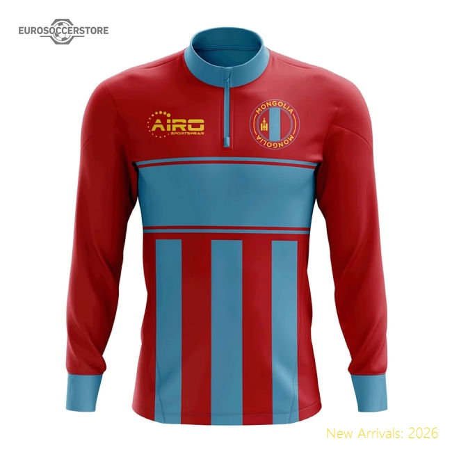 Luxury Mongolia Concept Football Half Zip Midlayer Top (red-blue)