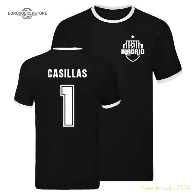 High-Quality Real Madrid Ringer T-Shirt (Iker Casillas 1)