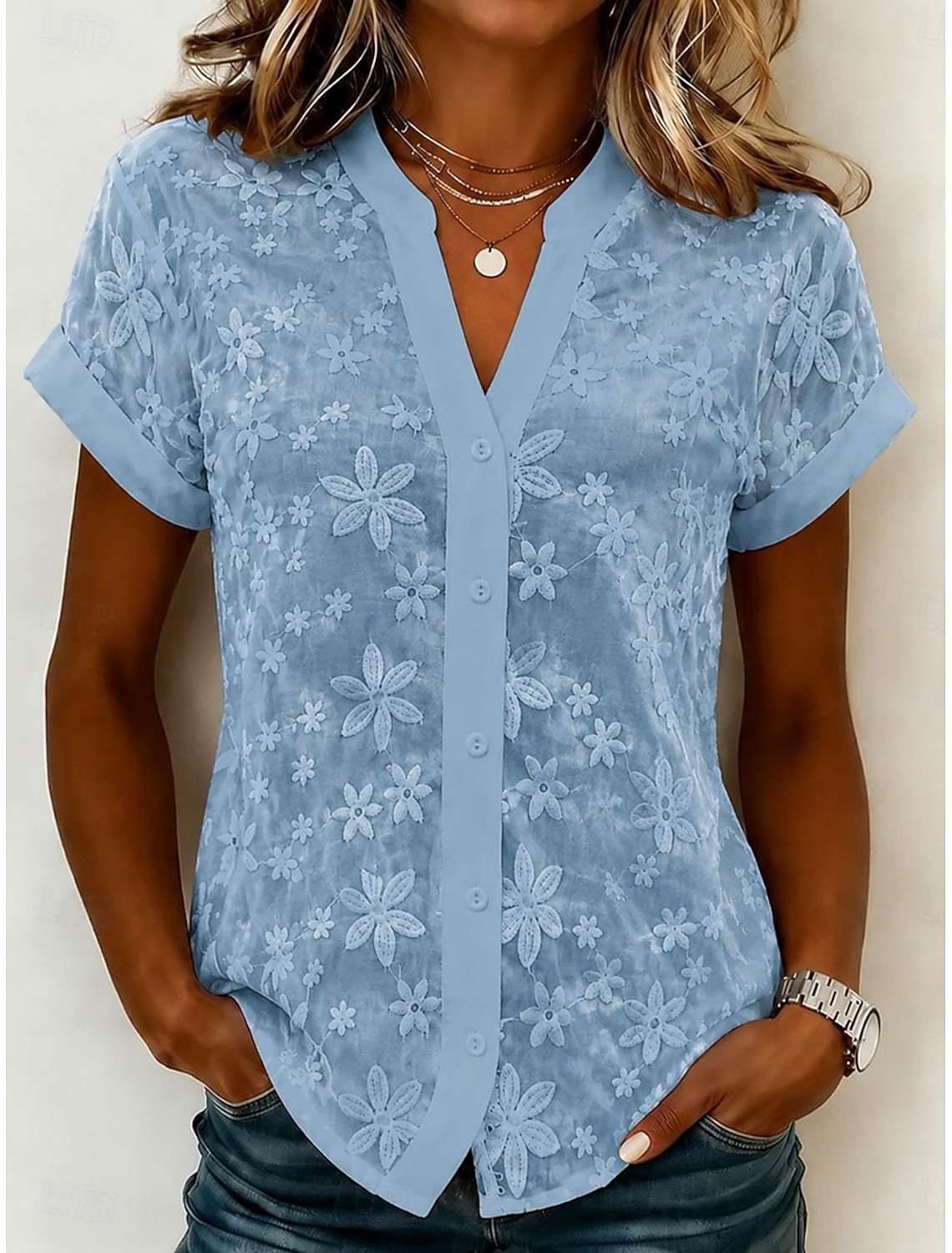 Women's T Shirt Embroidered Floral Graphic Fashion Short Sleeve Crew Neck Long Tops Casual Beach White Summer Spring