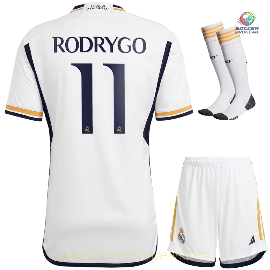 2023 2024 RODRYGO REAL MADRID La Liga HOME KIDS KIT JERSEY