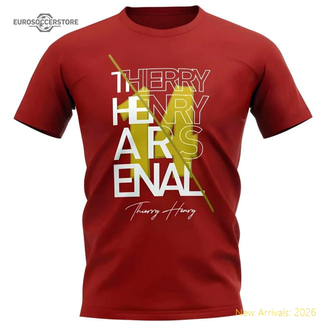 Xsb (3-4 Years) T-Shirt Thierry Henry Arsenal Graphic Signature Team Red
