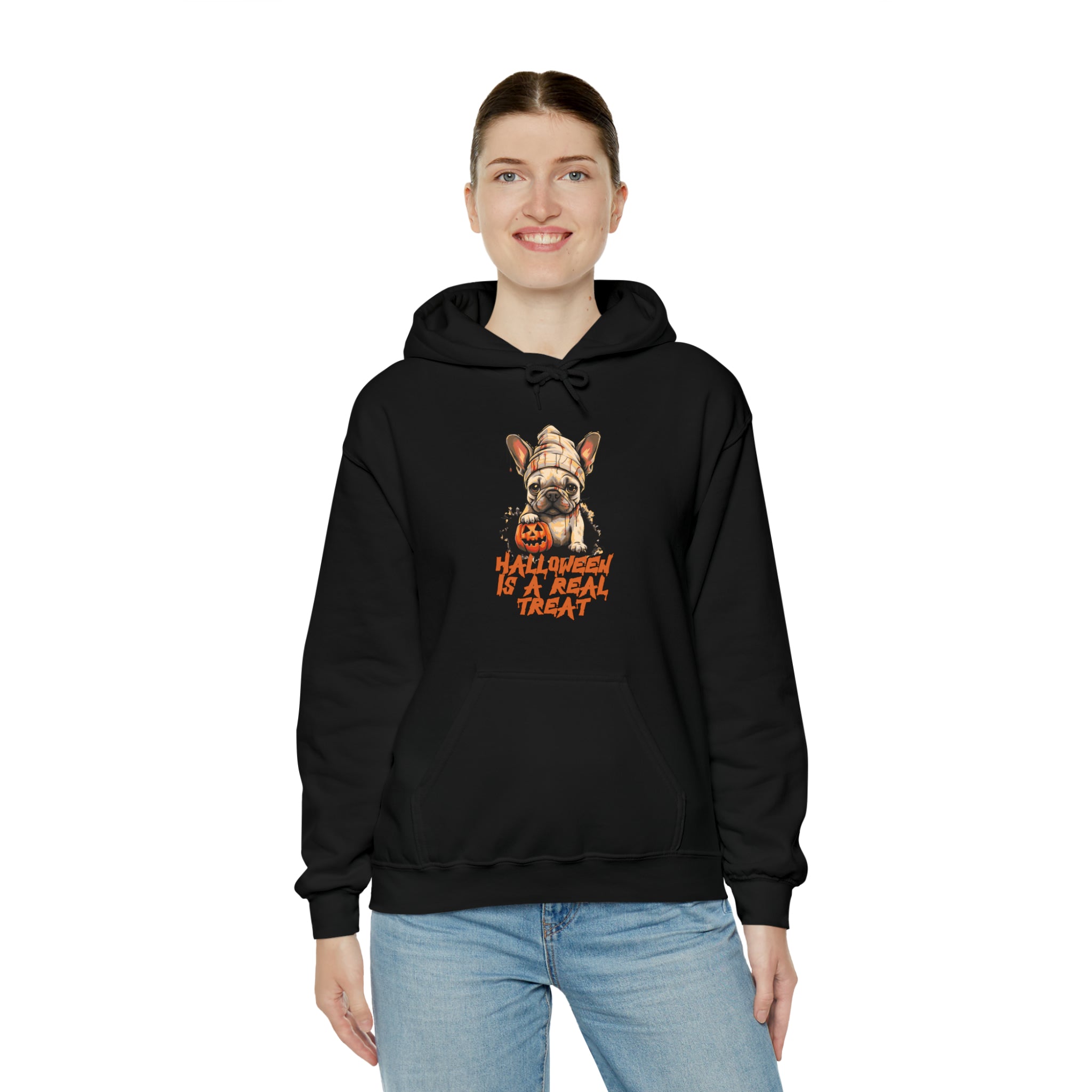 French Bulldog Real Treat Halloween Unisex Hoodie Essential Dog Supply