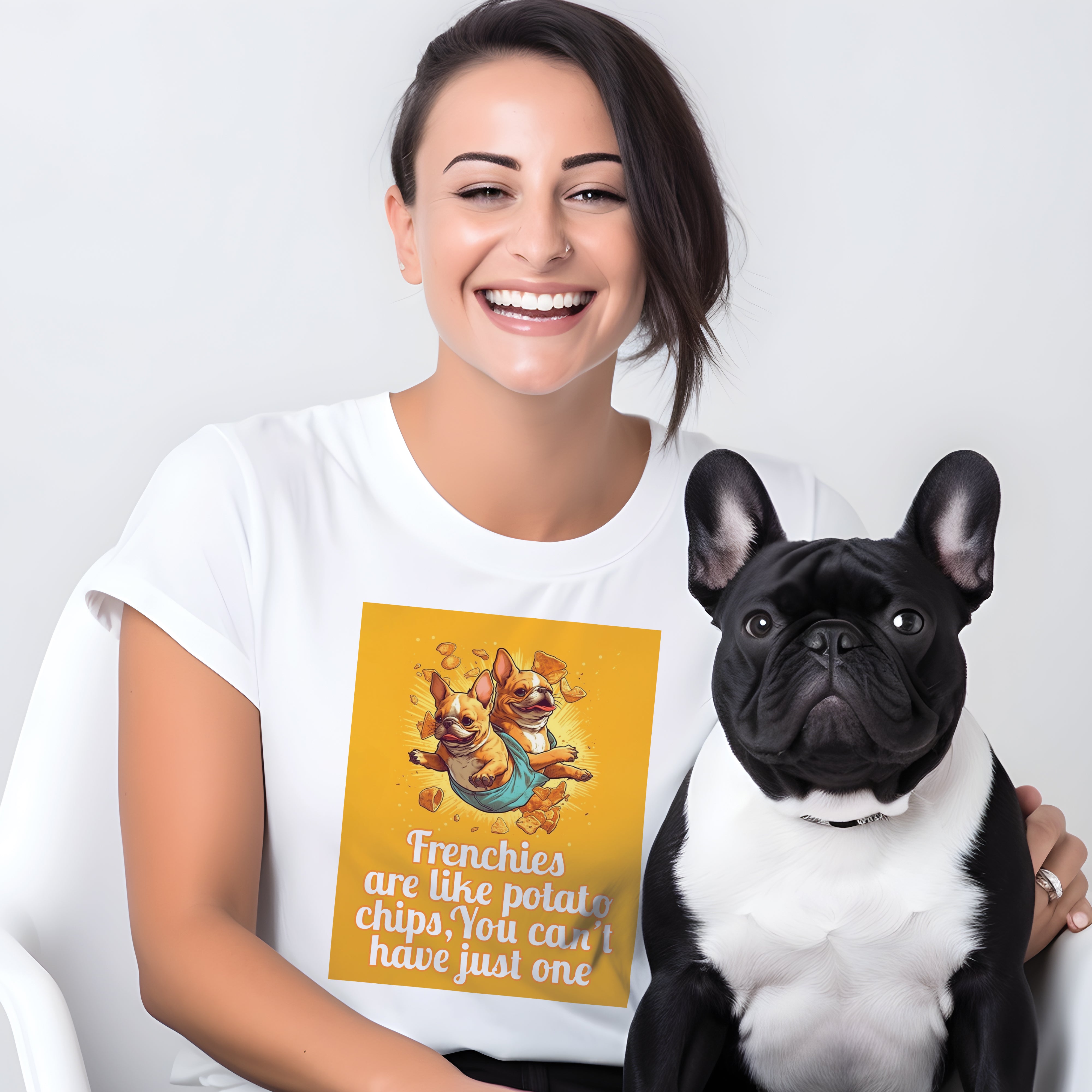 French Bulldog Chip Style - Frenchie Lover Unisex T-shirt Everyday Use